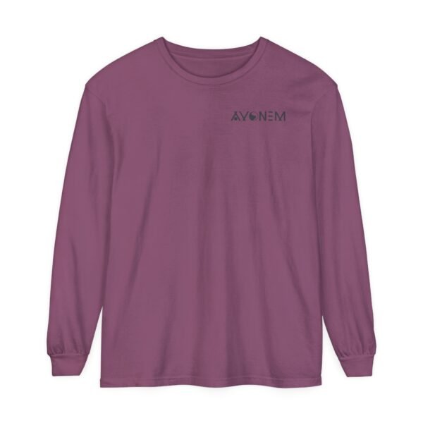 Avonem Women Garment-dyed Long Sleeve T-Shirt